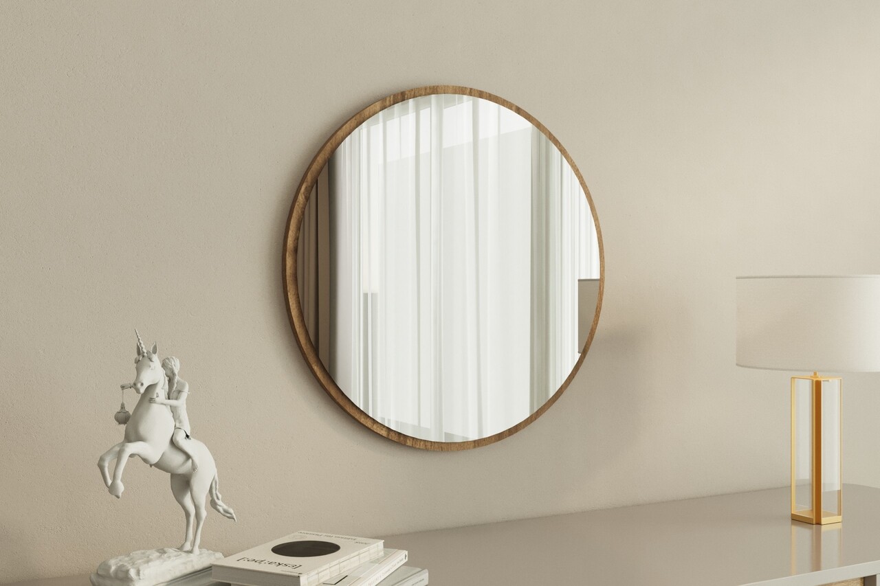 Oglinda decorativa, Hanah Home, Ozze, 60x60x2.2 cm, Maro - imagine 7